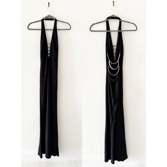 Lillie Rubin Dresses & Skirts - Vintage 90s Lillie Rubin Rhinestone Back Detail Halter Neck Black Formal Gown XS